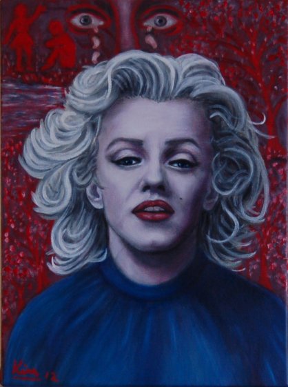 418x561 Oil Painting Gt River Gods ( Marilyn Monroe ) - Marilyn Monroe Oil Painting
