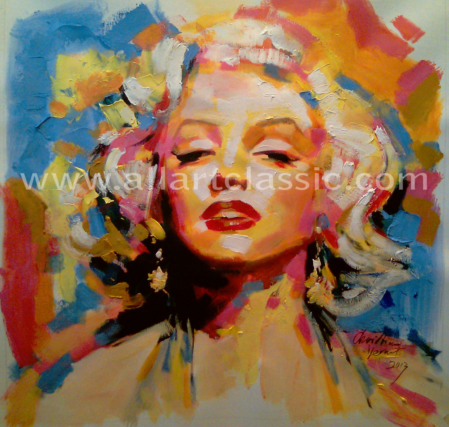 1500x1429 Art Reproductions And Original Oil Paintings Landscapes, Marilyn - Marilyn Monroe Oil Painting