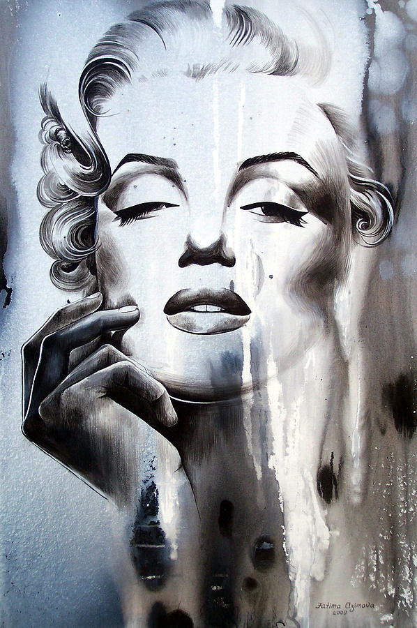 598x900 Marilyn Monroe Painting By Fatima Azimova - Marilyn Monroe Painting