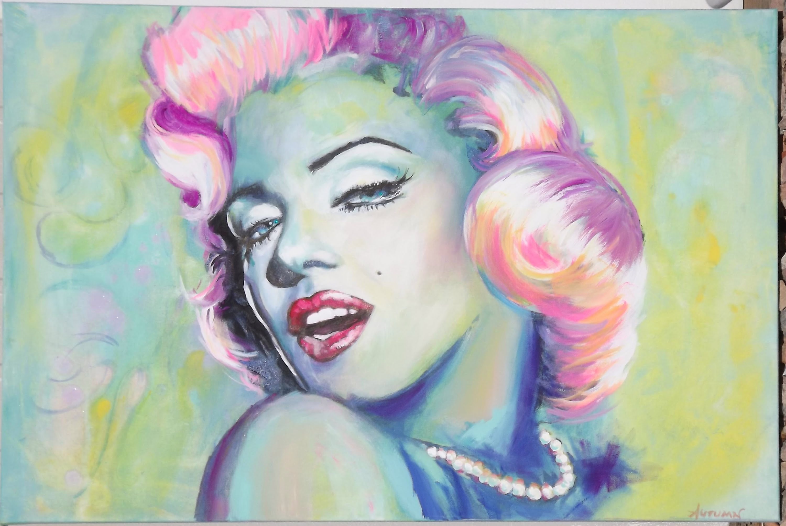 3000x2010 Amazing Time Lapse Painting Of Marilyn Monroe (More Complete - Marilyn Monroe Painting