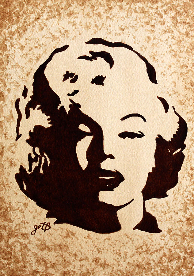 633x900 Marilyn Monroe Smile Original Coffee Painting Painting By Georgeta - Marilyn Monroe Painting