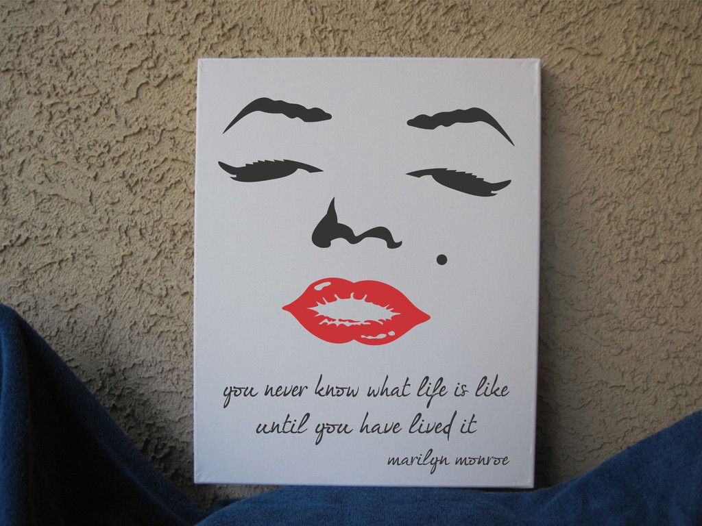 1024x768 Marilyn Monroe Quotes 16 X 20 Hand Painted Art Canvas Wall Decor 3 - Marilyn Monroe Painting On Canvas