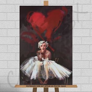 300x300 Marilyn Monroe Red Loveheart Lips Painting Canvas Print Picture A1 - Marilyn Monroe Painting On Canvas
