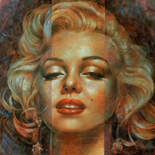 650x648 Marilyn Monroe (Arthur Braginsky) - Marilyn Monroe Portrait Painting