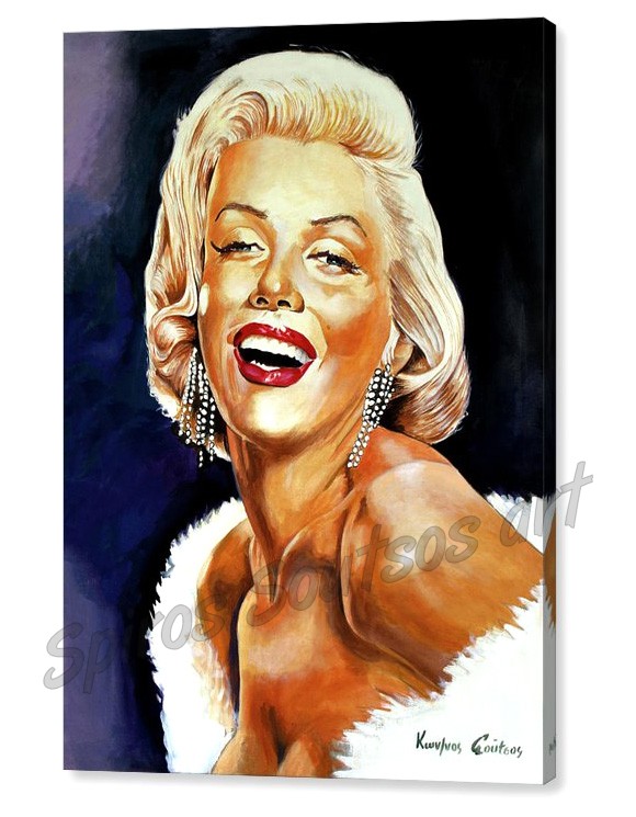 580x745 Marilyn Monroe Portrait Painting Canvas Print, Movie Poster Art - Marilyn Monroe Portrait Painting