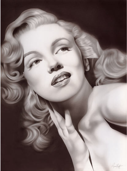 414x555 Marilyn Monroe Portrait Painting Fine Art Giclee Prints For Sale - Marilyn Monroe Portrait Painting