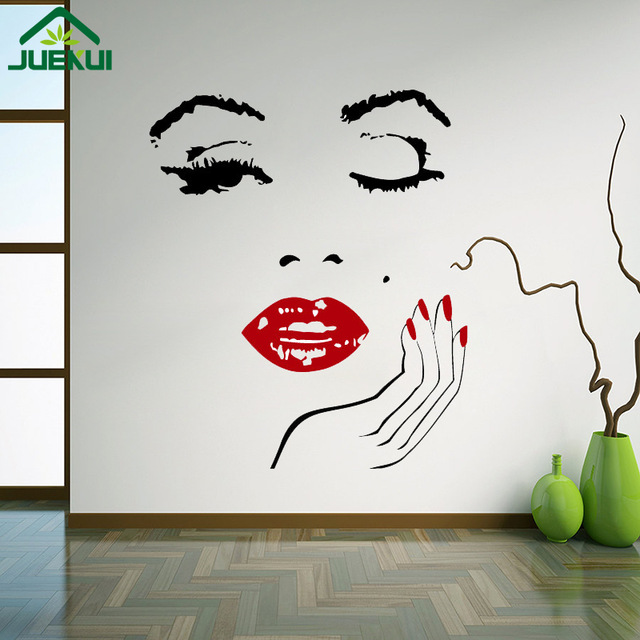 640x640 Marilyn Monroe Red Lips Picture On Canvas Wall Art Painting Black - Marilyn Monroe Wall Painting
