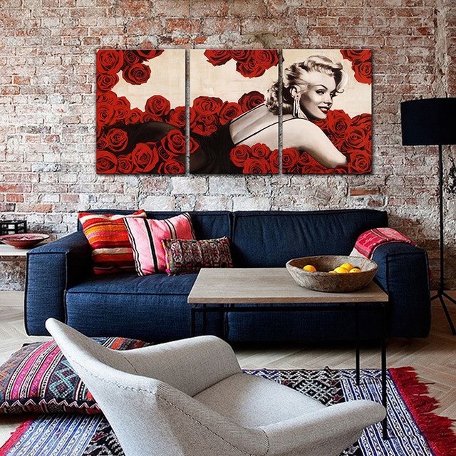 640x640 Marilyn Monroe Wall Painting, Picture Print On Canvas Modern - Marilyn Monroe Wall Painting