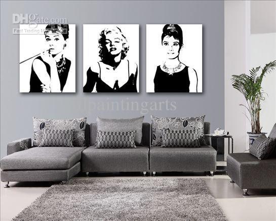 545x437 2018 Abstract Wall Art Marilyn Monroe Audrey Hepburn Oil Painting - Marilyn Monroe Wall Painting