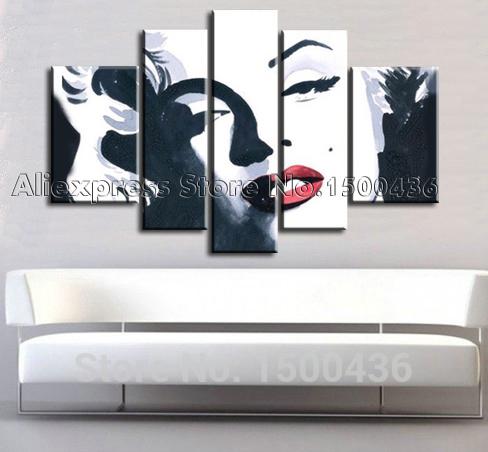 488x452 2018 Wholesale Hand Painted Abstract Portrait Large Canvas - Marilyn Monroe Wall Painting