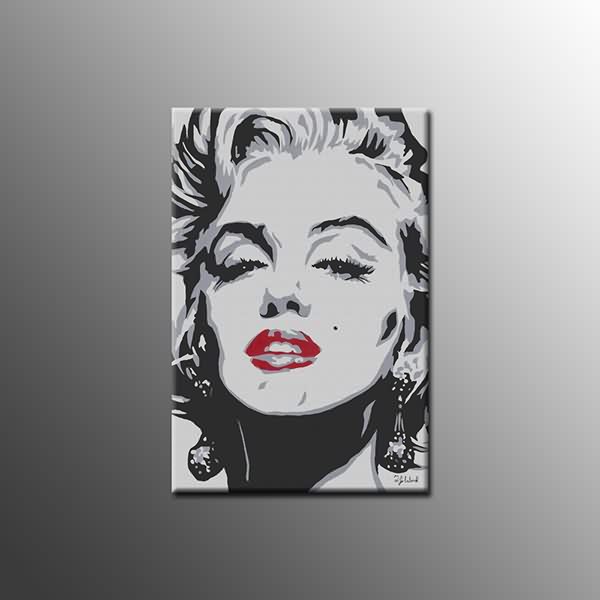 600x600 Canvas Print Marilyn Monroe Red Lips Wall Art Canvas Painting - Marilyn Monroe Wall Painting