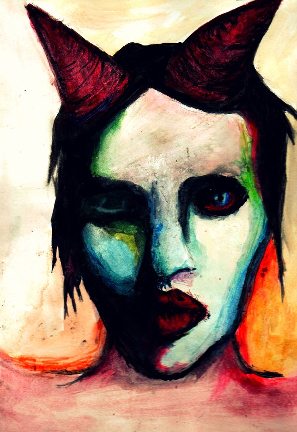 600x874 Marilyn Manson Painting By Anastasia Black - Marilyn Painting