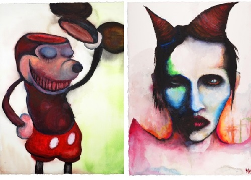 500x359 Painting By Marilyn Manson (2) - Marilyn Painting