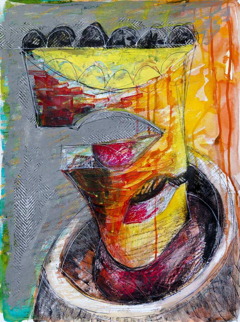 770x1034 Saatchi Art Potted Flower Painting By Cristian Marin - Marin Painting