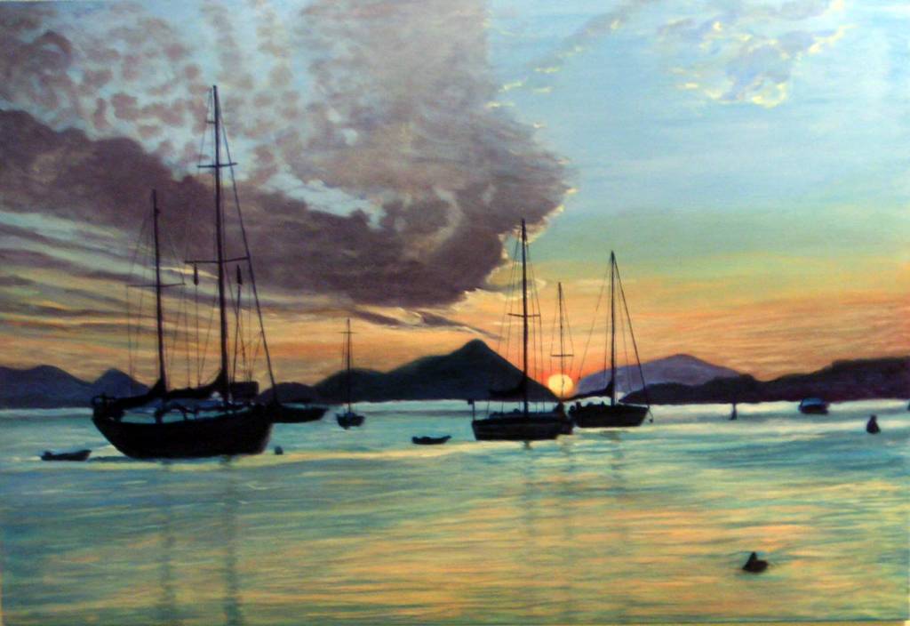 1024x704 Marina Con Sol Del Algarve Fernando De Arriba - Marina Painting