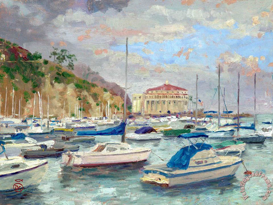 960x719 Thomas Kinkade Catalina Marina Painting - Marina Painting