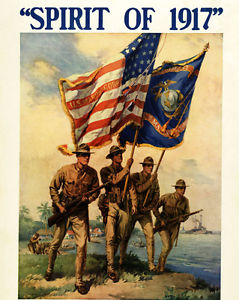 239x300 Ww2 United States Marine Corps Painting Poster Real Canvas Giclee - Marine Corps Painting