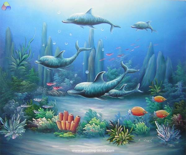 600x498 Marine Life 10 Marine Life, Animals Arts Oil Paintings - Marine Life Painting