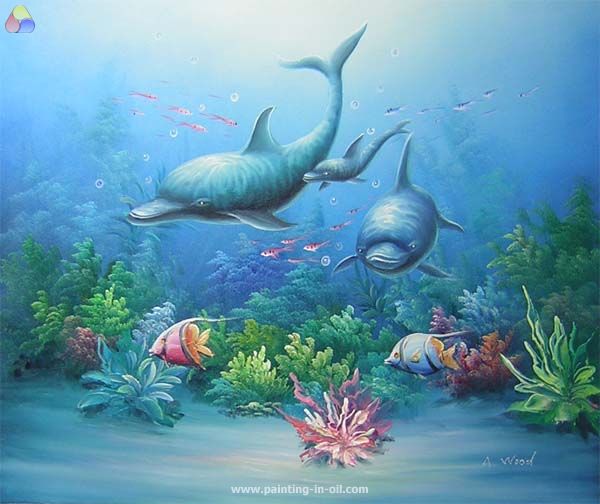 600x504 Marine Life 9 Marine Life, Animals Arts Oil Paintings - Marine Life Painting
