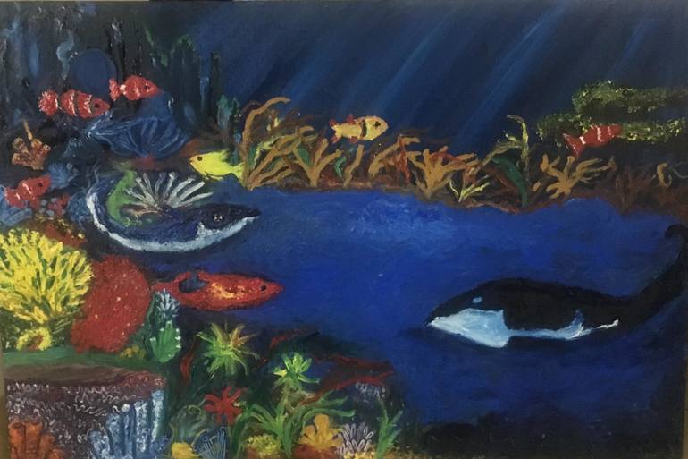 770x513 Saatchi Art Marine Life Painting By Shelja Arts - Marine Life Painting