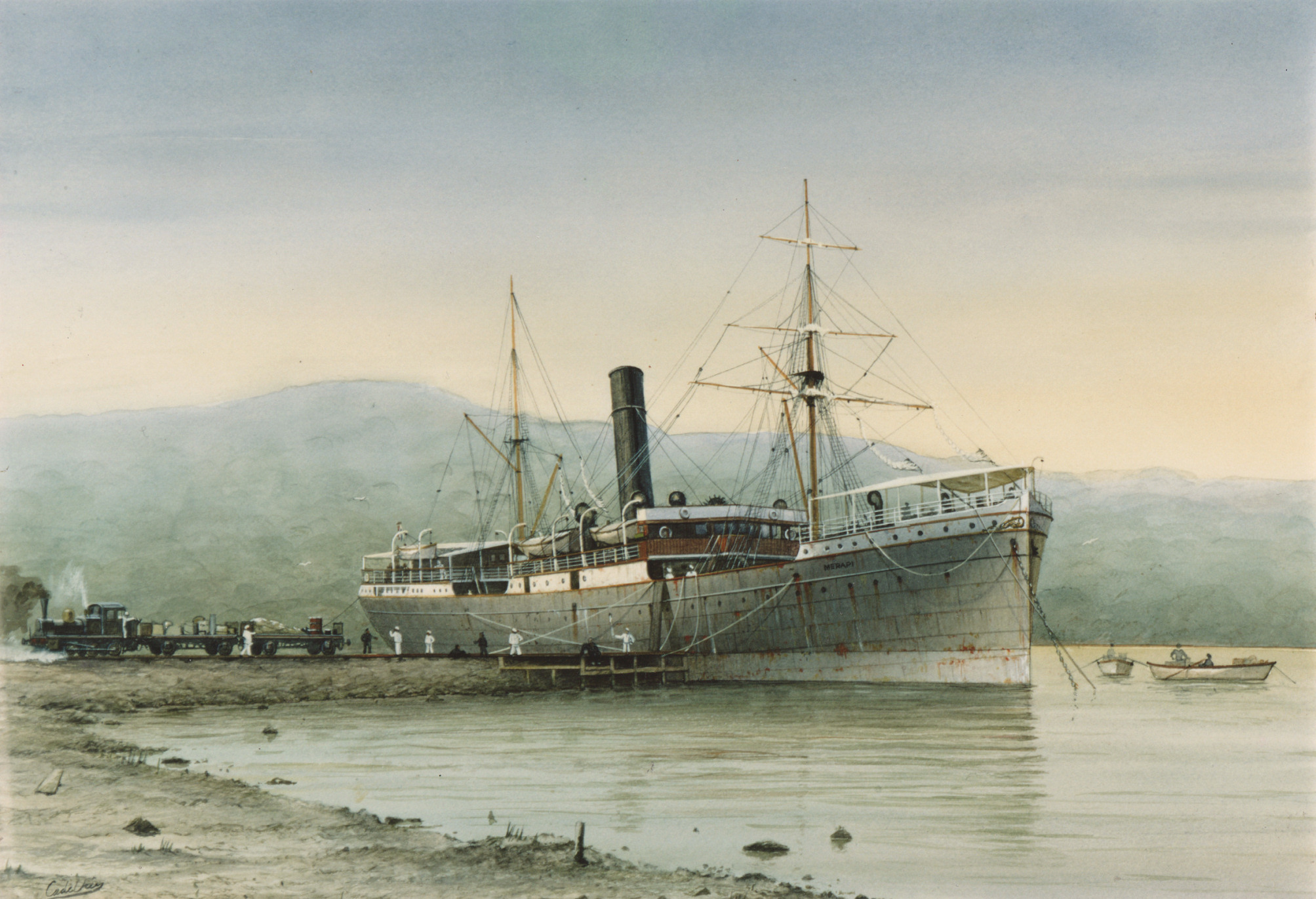 2007x1371 C.a. De Vries Marine Paintings - Marine Painting