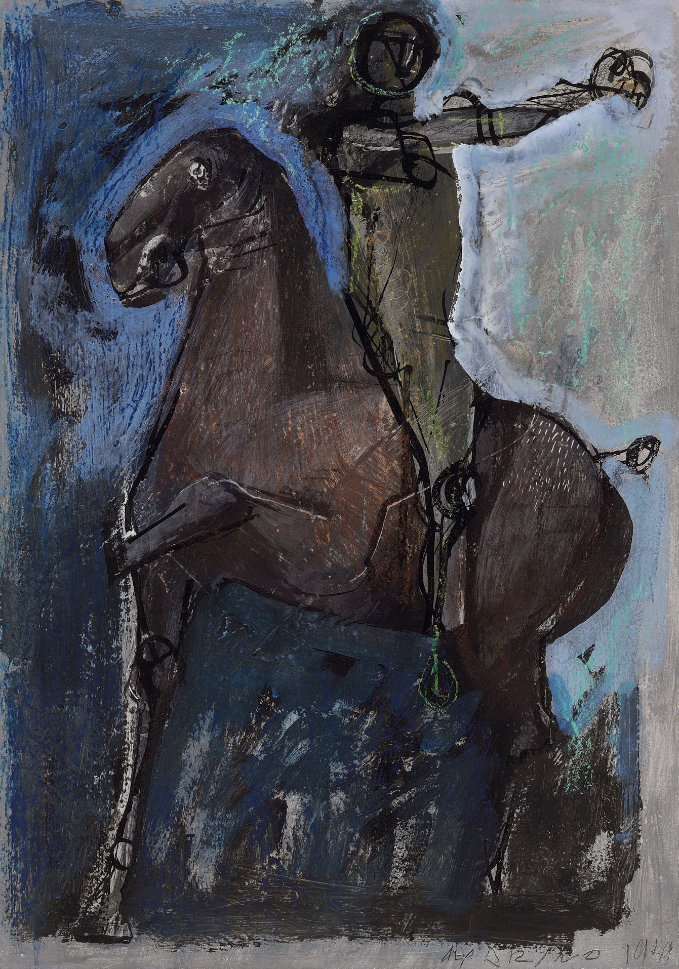 1341x1914 Marino Marini (1901 1980) Cavallo Con Cavaliere 20th Century - Marini Painting