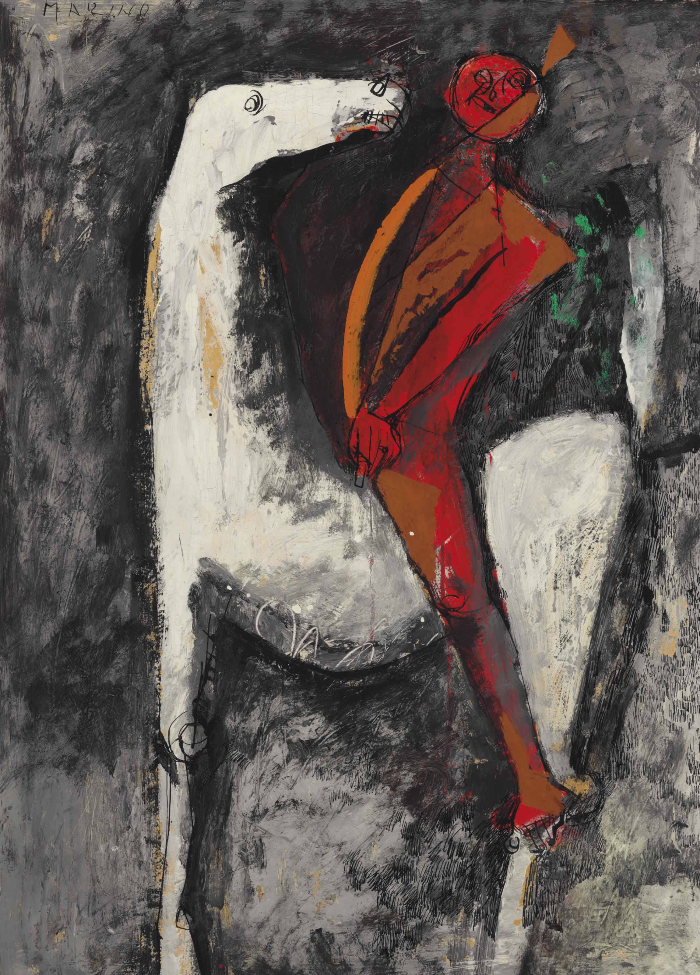 2299x3200 Marino Marini (1901 1980) Cavallo E Cavalieri 20th Century - Marini Painting