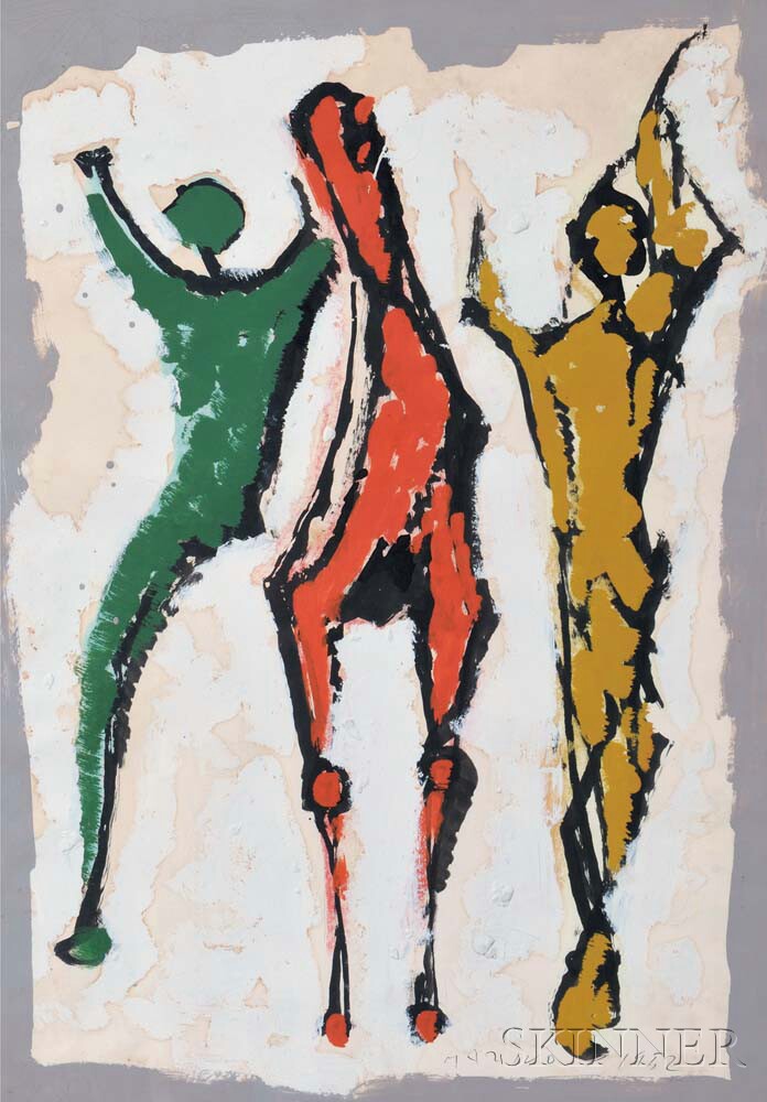 696x1000 Marino Marini (Italian, 1901 1980) Two Figures And A Horse Sale - Marini Painting
