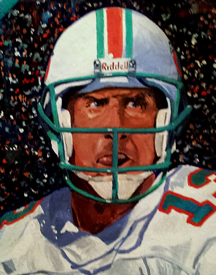 706x900 Miami Dolphins Dan Marino Painting By Edgar J. Brown - Marino Painting