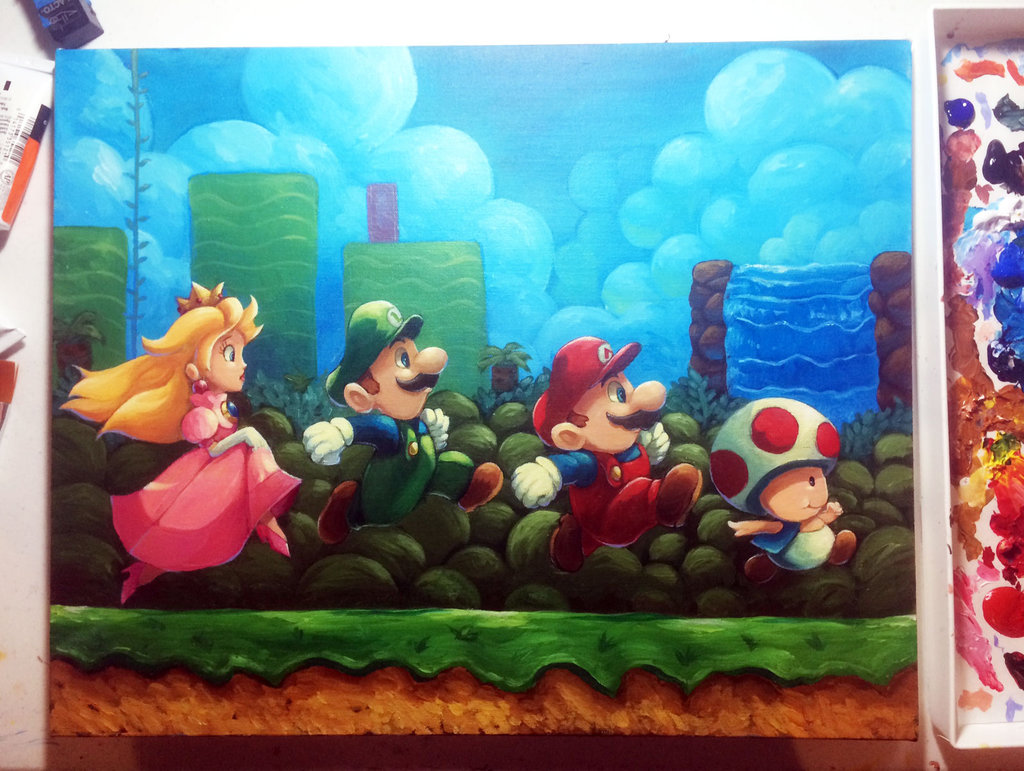 1024x771 Super Mario Bros 2 By J2dstar - Mario Bros Painting