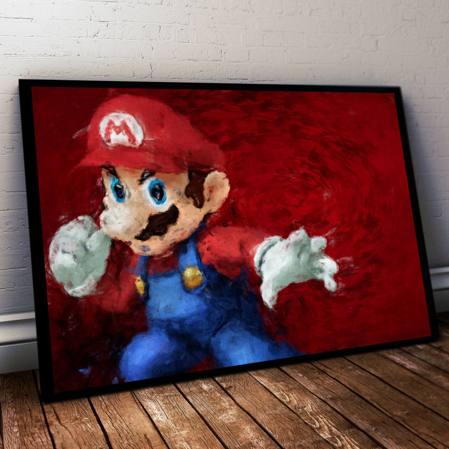 1500x1500 Mario Poster. Smash Bros Painting Print. - Mario Bros Painting