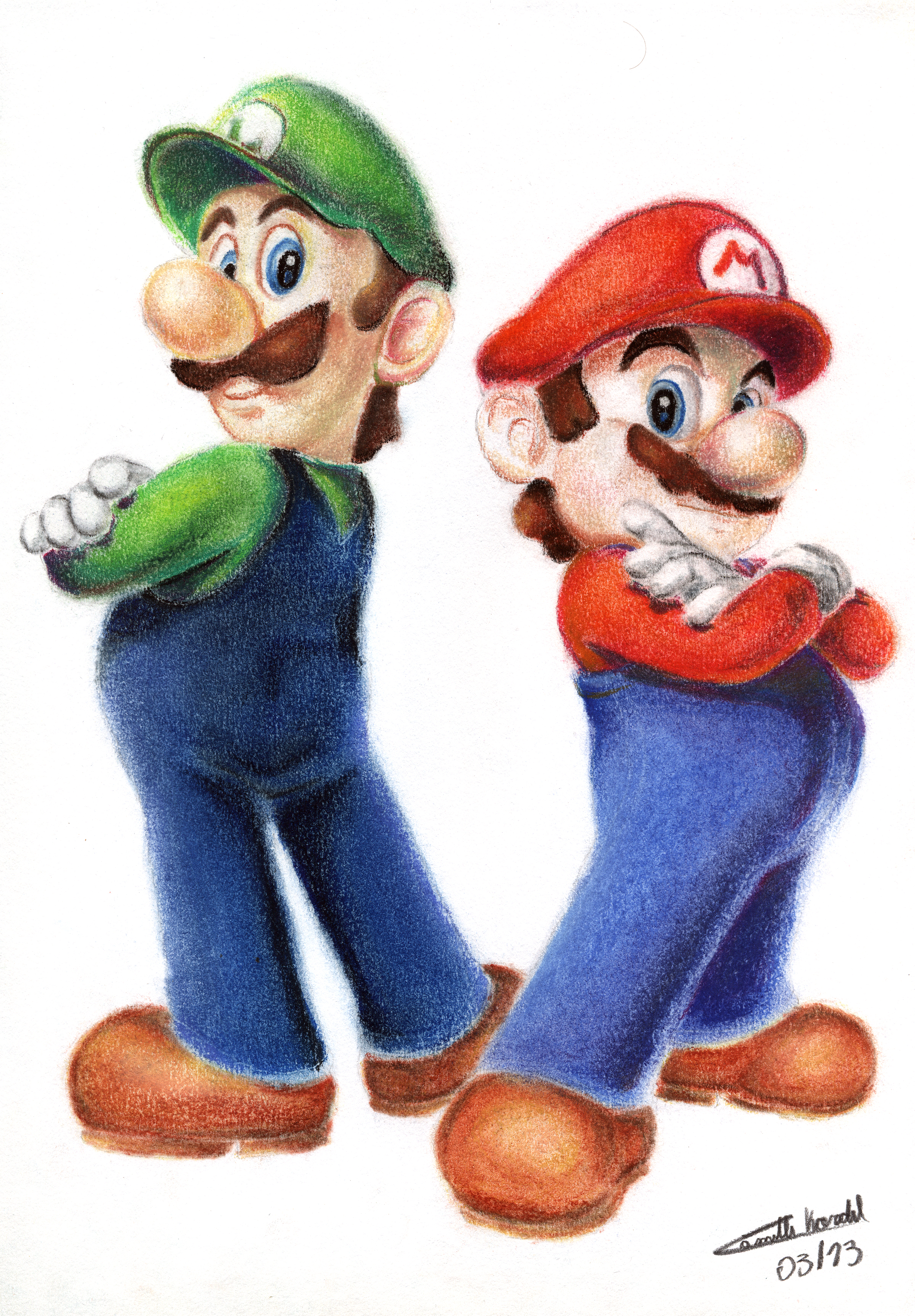 2400x3450 Mario And Luigi - Mario Brothers Painting
