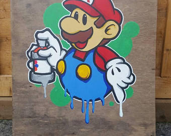 340x270 Mario Painting Etsy - Mario Brothers Painting