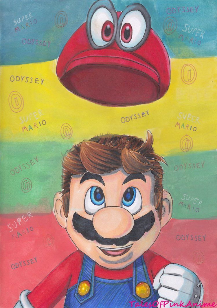 750x1064 Speed Drawing Nintendo Switch Super Mario Odyssey By - Mario Brothers Painting