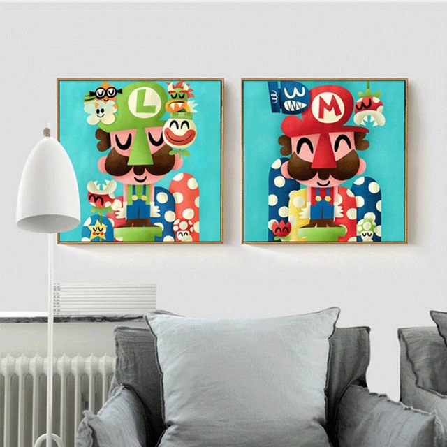 640x640 Cute And Happy Super Mario Brothers Popular Colorful Painting - Mario Brothers Painting
