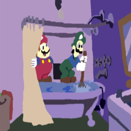 439x439 Mario Bros Plumbing By Thehylianhaunter - Mario Brothers Painting