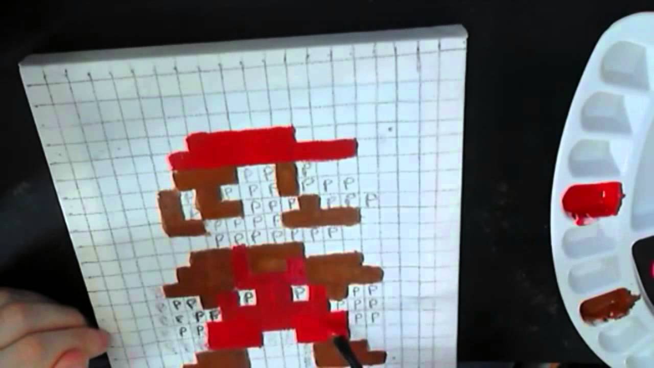 1280x720 Pixel Art Speed Painting - Mario Canvas Painting