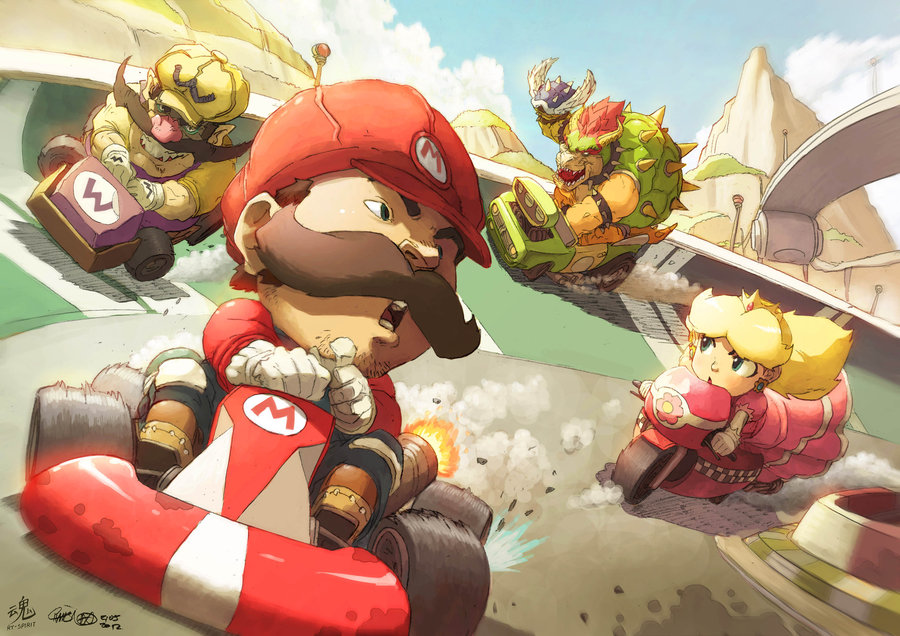 900x636 Mario Kart Wheels Of Fury By Ry Spirit - Mario Kart Painting