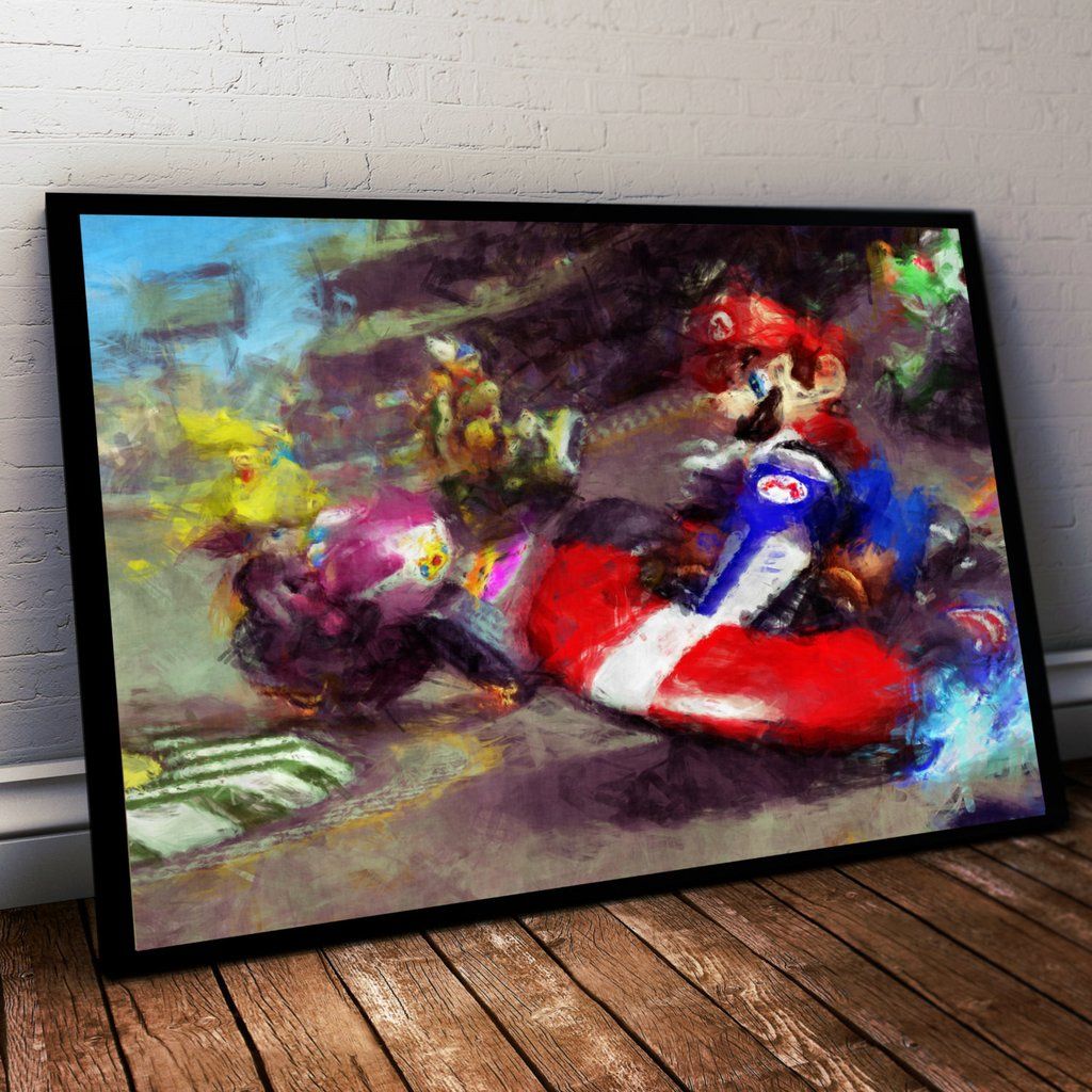 1024x1024 Mario Poster. Mario Kart Painting Print. Posters - Mario Kart Painting