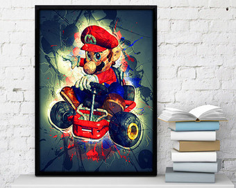 340x270 Mario Art Etsy - Mario Kart Painting