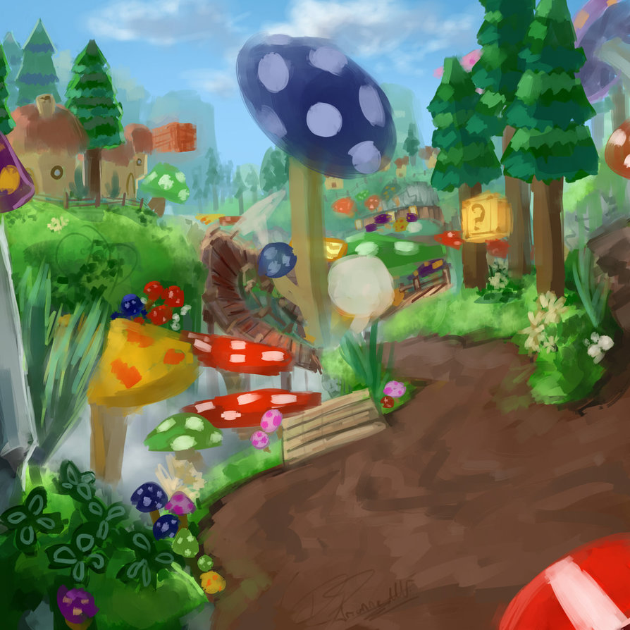 894x894 Mario Kart Mushroom Gorge Remake By Drag0n Princess - Mario Kart Painting