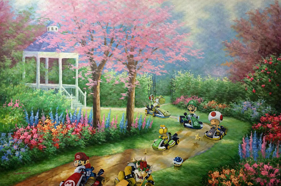 570x378 Super Mario Kart Parody Painting Ridin Dirty Print Poster - Mario Kart Painting