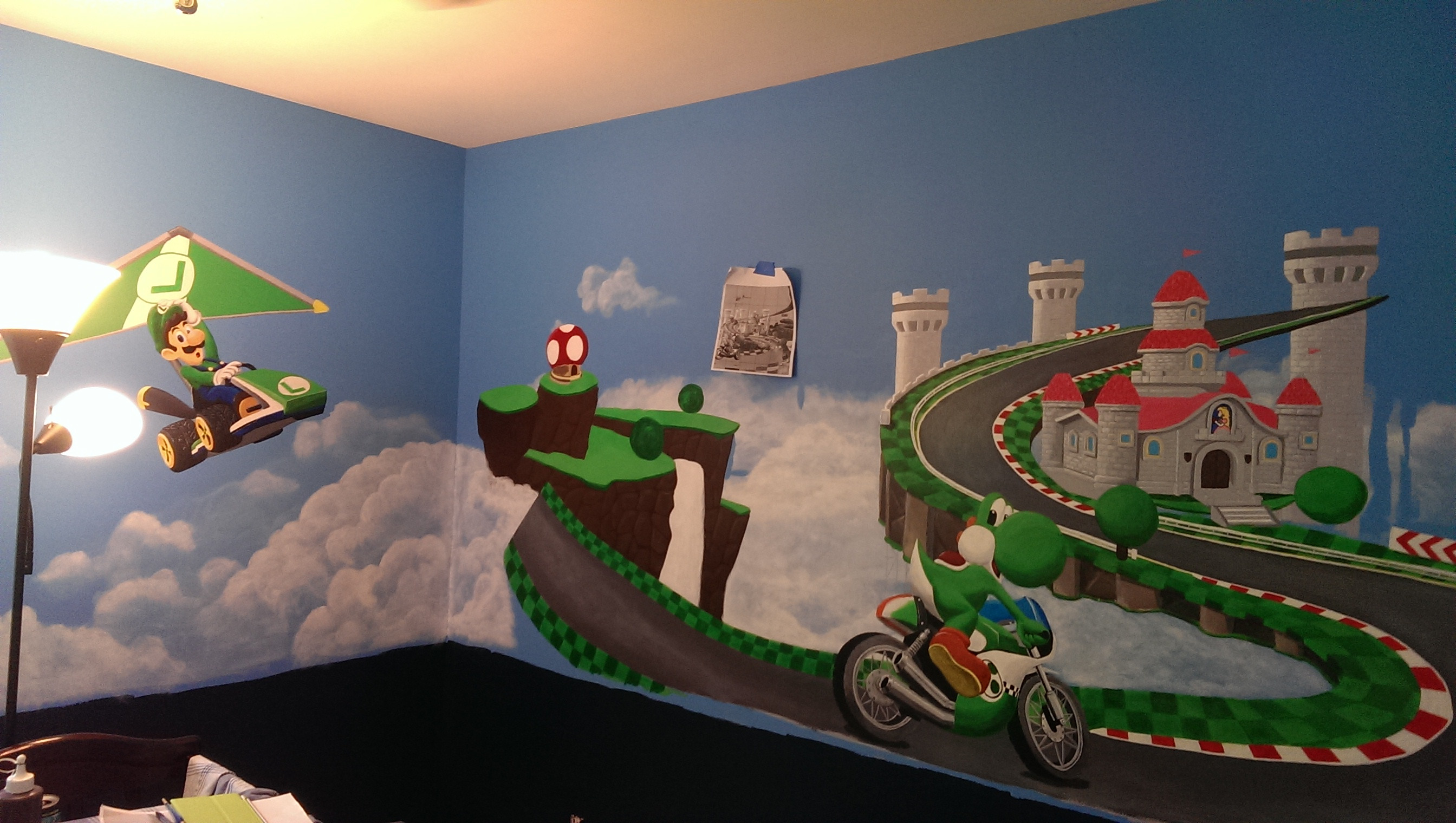 2688x1520 Mario Kart 8 Themed Baby Nursery I Am Currently Working On Wiiu - Mario Kart Painting