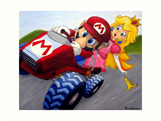 549x413 Mario Kart Double Dash Oil Painting Art Prints By Wimpy Redbubble - Mario Kart Painting