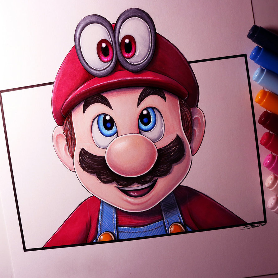 894x894 Mario And Cappy - Mario Odyssey Painting