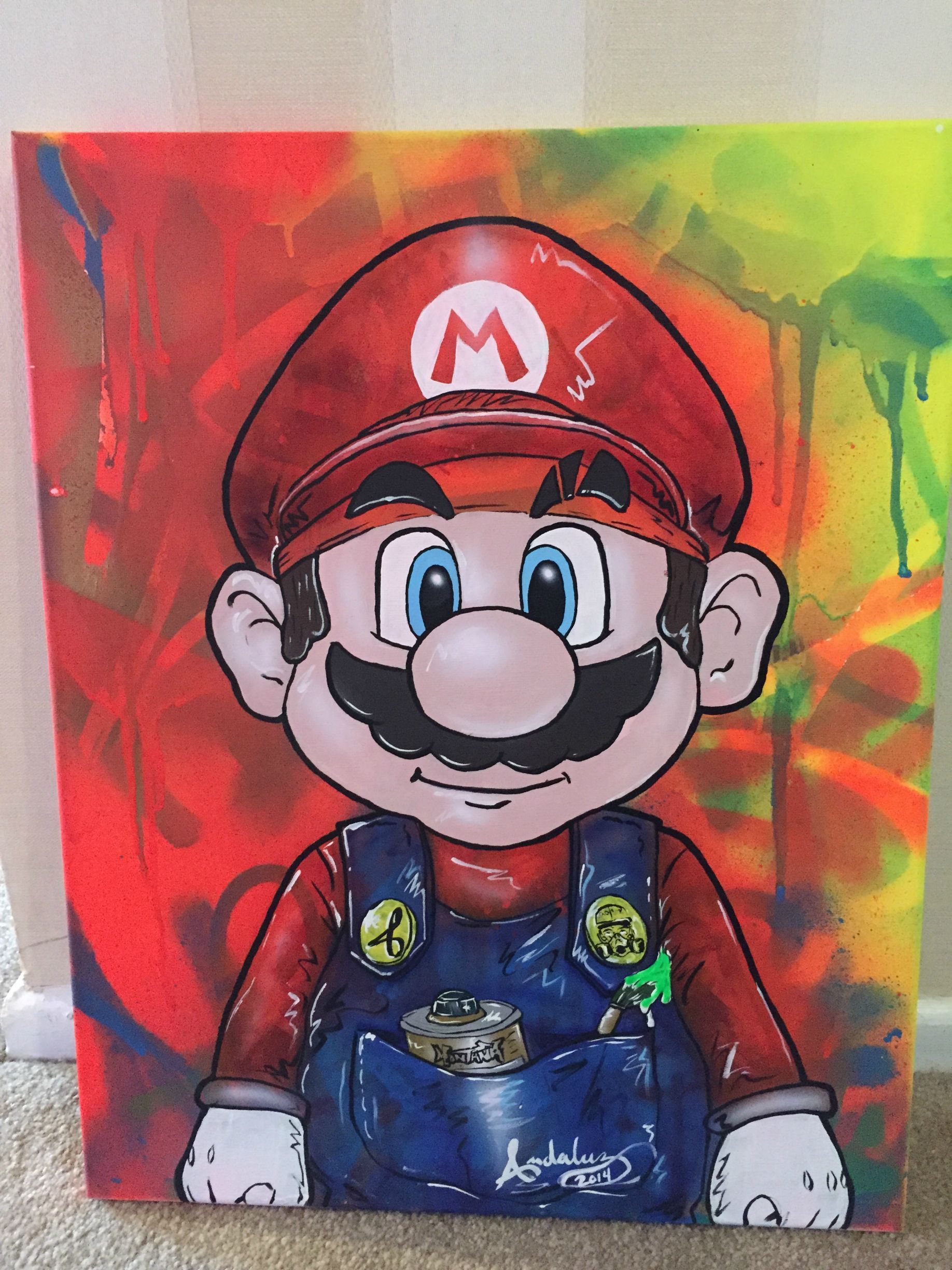1836x2448 Mario Street Art Painting Video Game Art Street - Mario Painting