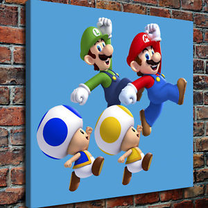 300x300 New Super Mario Bros Painting Hd Canvas Print 24x24 Home Decor - Mario Painting