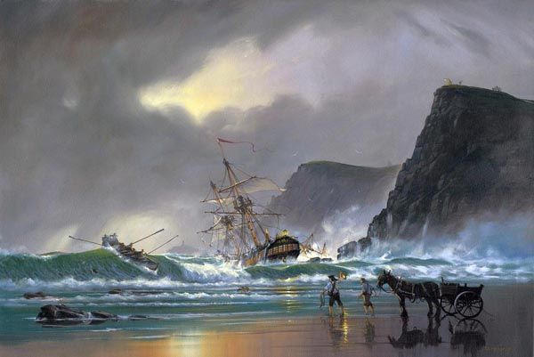 600x401 The Wreckers. A Maritime Painting By Donald Macleod Sailing - Maritime Painting