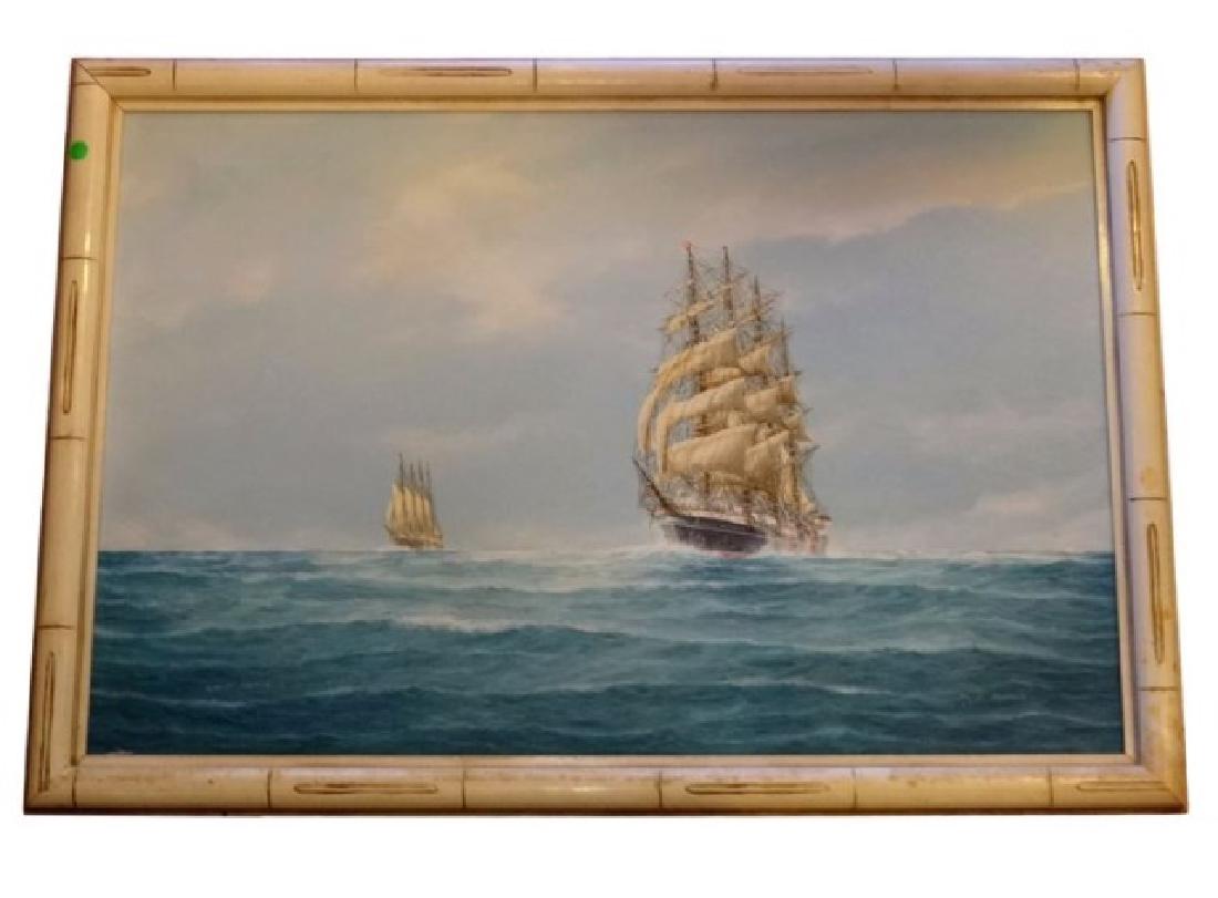 1100x811 J. Arnold Oil On Canvas Maritime Painting, Great - Maritime Painting