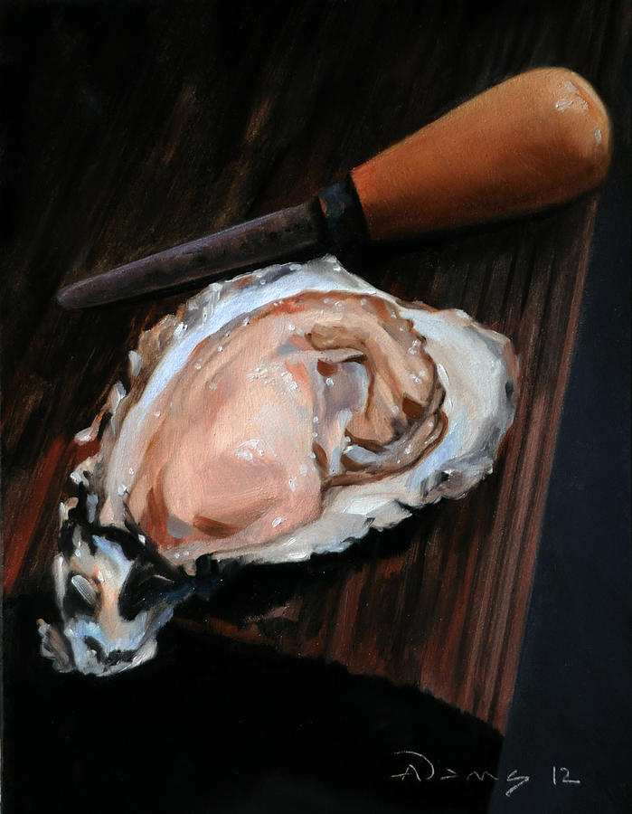 699x900 Oyster Knife And Block Painting By Mark Adams - Mark Adams Painting
